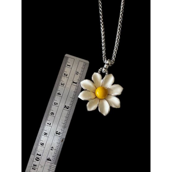 Brighton Sunny Days Daisy Flower Retired Necklace- W/Brighton Fabric Pouch - Picture 2 of 7